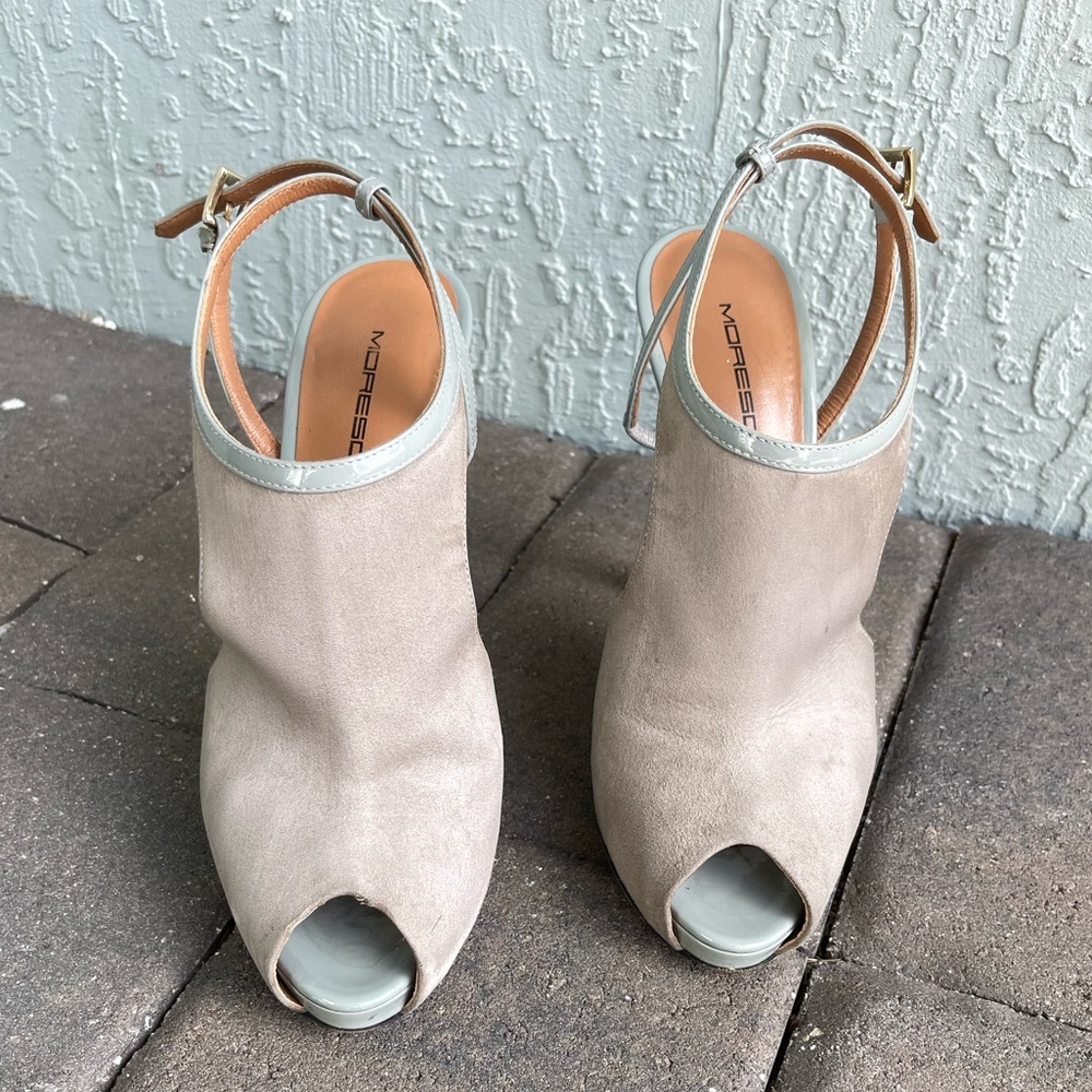 Moreschi suede gray elegant pumps size EU 38 1/5